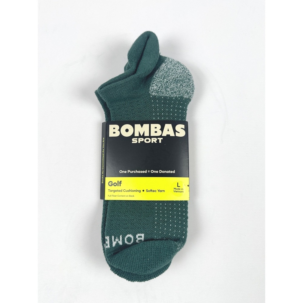 Bombas Sport Men's Golf Ankle Socks Mountain Green Size Large